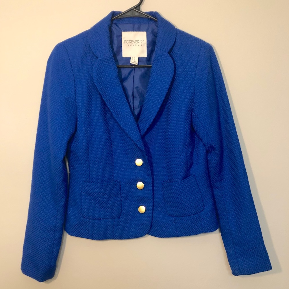 Forever 21 Royal Blue Blazer with gold buttons. XS